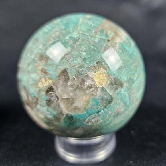 Amazonite & Smokey Quartz Sphere - Picture 1 of 5